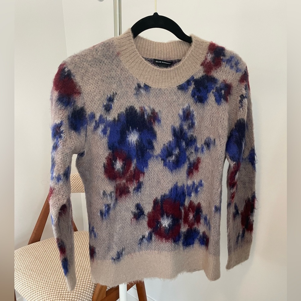 Club Monaco floral wool sweater